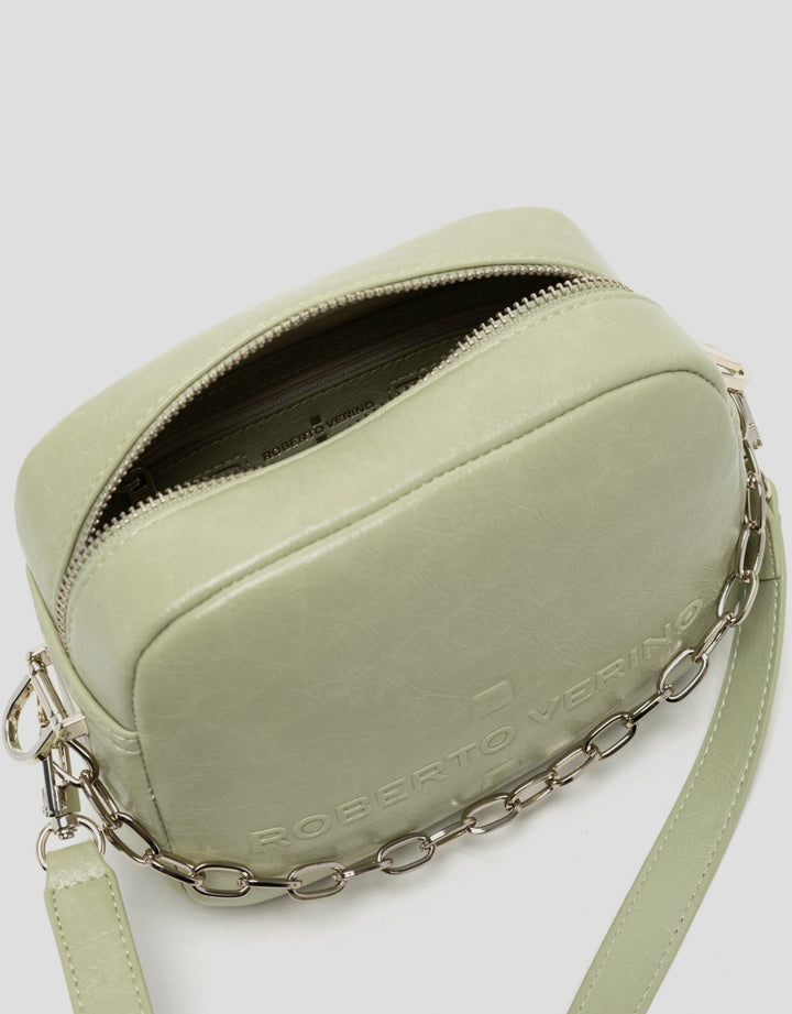 Handbags | Olive Green Bazin Shoulder Bag by Spanish designer Roberto Verino