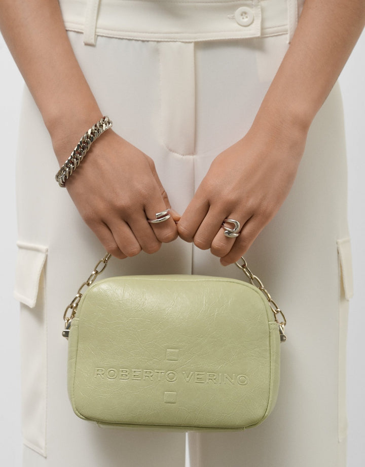 Handbags | Olive Green Bazin Shoulder Bag by Spanish designer Roberto Verino