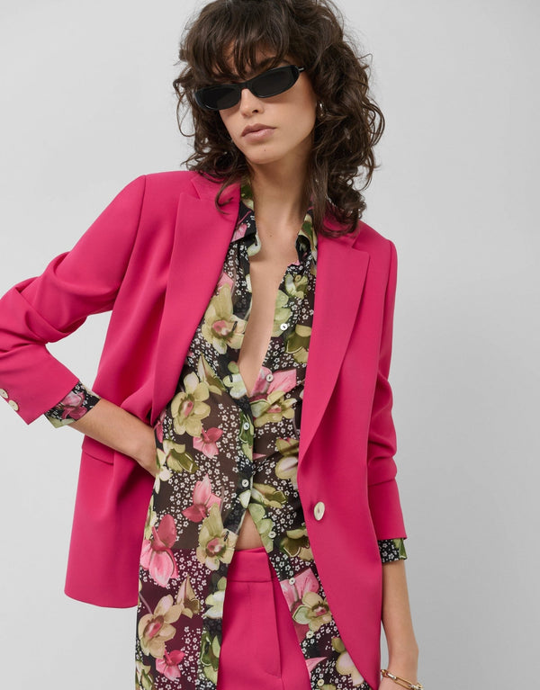 Jackets | One button rapsberry crepe blazer by Spanish designer Roberto Verino