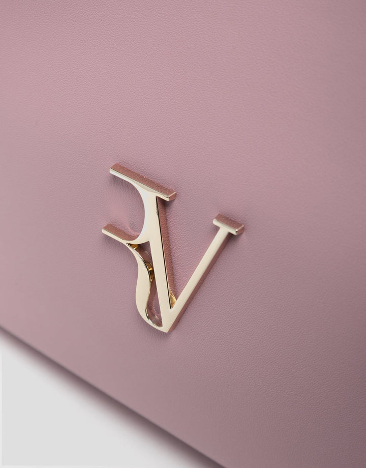 Handbags | Pink leather midi Bruna Tote bag by Spanish designer Roberto Verino