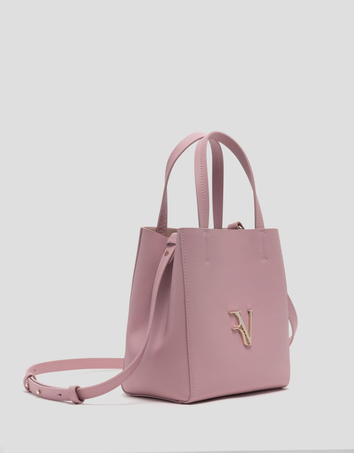 Handbags | Pink leather midi Bruna Tote bag by Spanish designer Roberto Verino