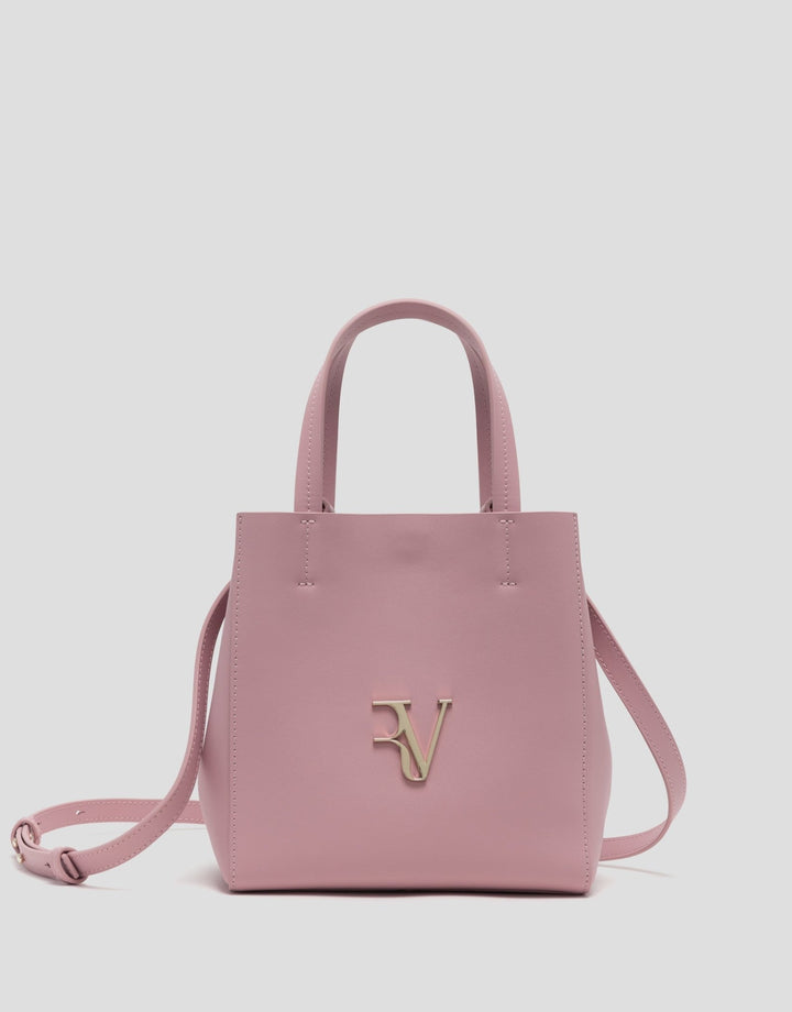 Handbags | Pink leather midi Bruna Tote bag by Spanish designer Roberto Verino