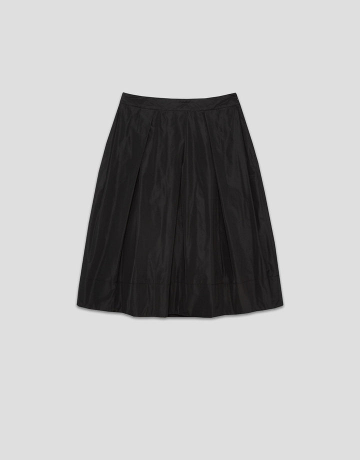 Skirts | Pleated skirt in black taffeta by Spanish designer Roberto Verino
