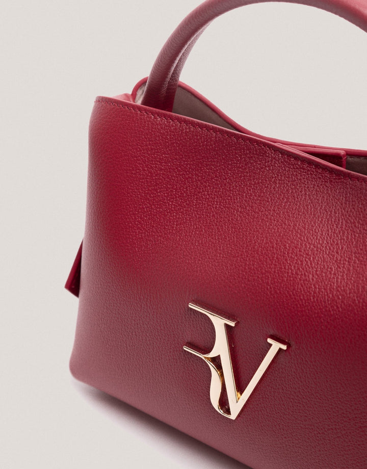 Handbags | Red leather mini Nina handbag by Spanish designer Roberto Verino