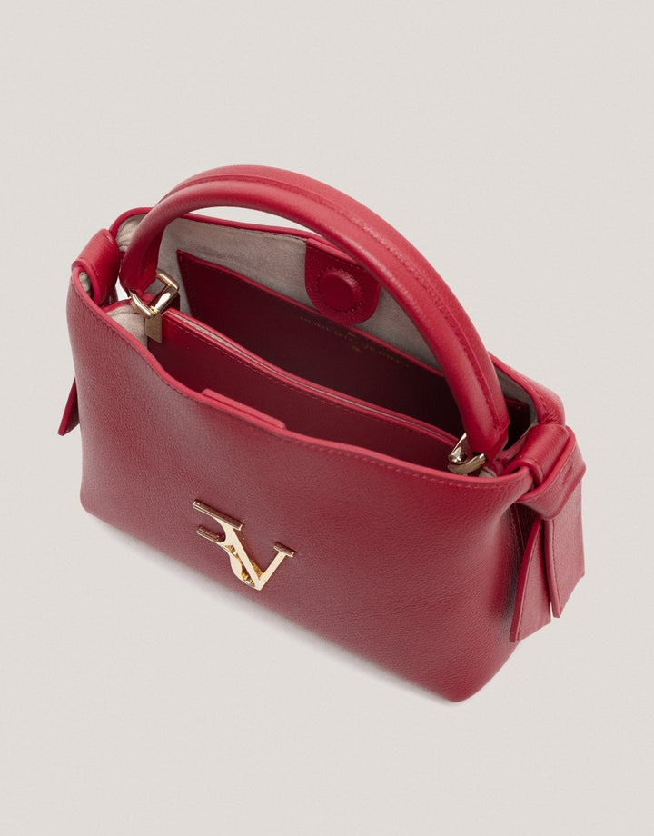 Handbags | Red leather mini Nina handbag by Spanish designer Roberto Verino