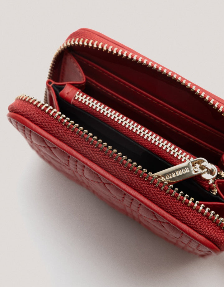 Wallets | Red quilted leather Linda wallet and coin purse by Spanish designer Roberto Verino