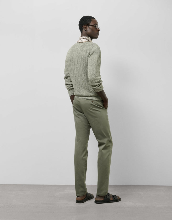 General | Regular beige dyed cotton chinos by Spanish designer Roberto Verino