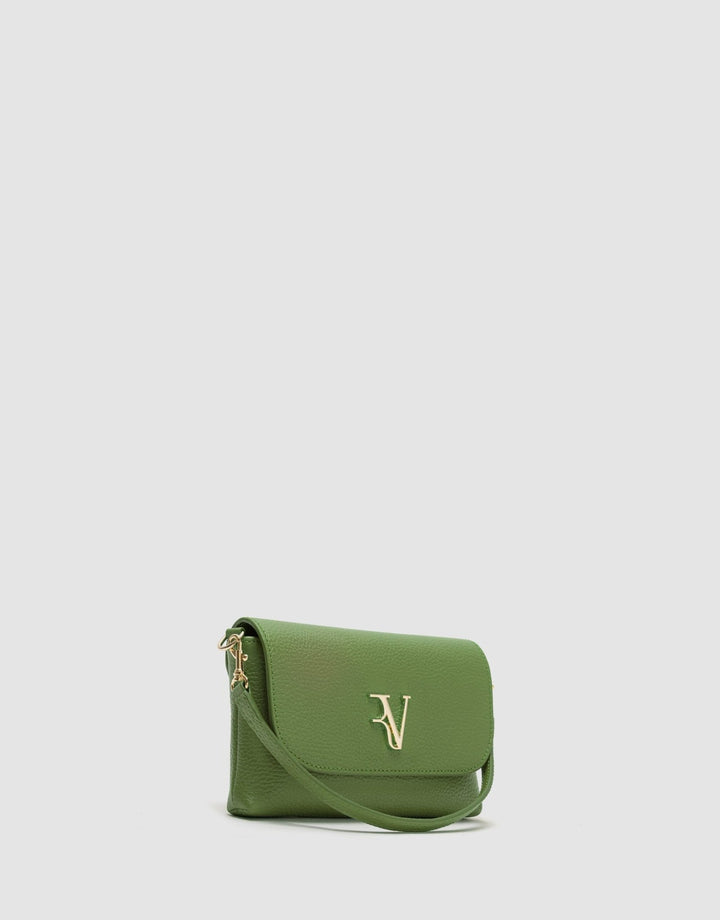 Handbags | Rita green leather handbag by Spanish designer Roberto Verino