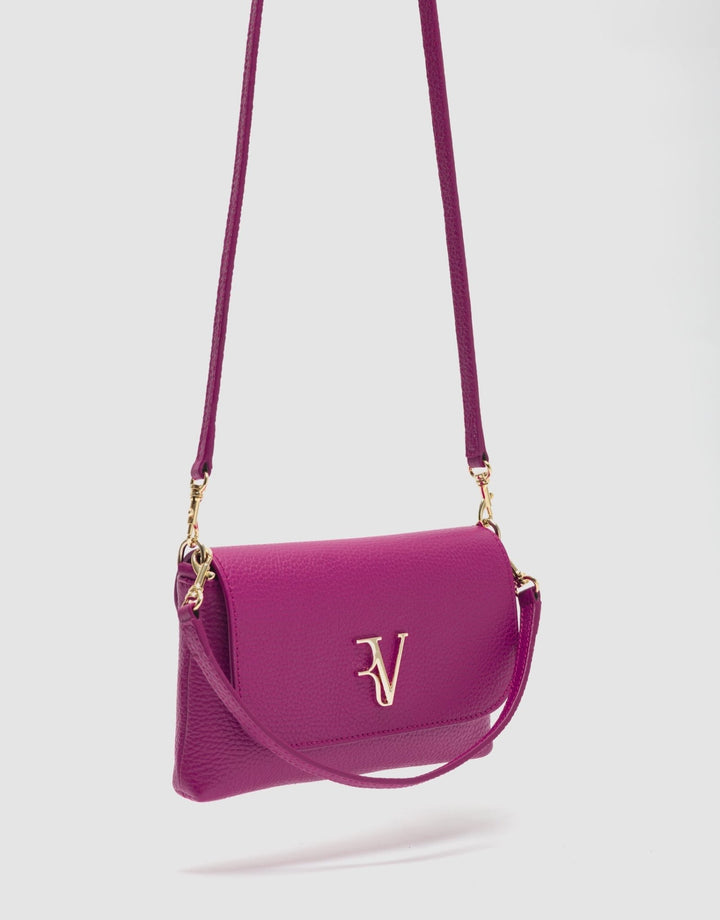 Handbags | Rita raspberry leather handbag by Spanish designer Roberto Verino