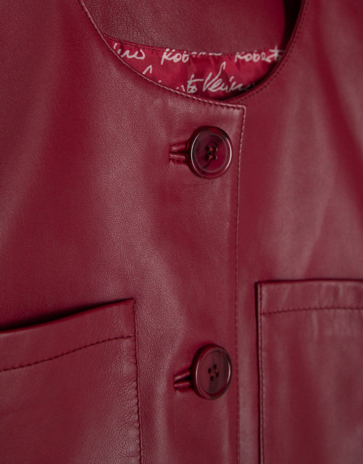 Jackets | Short red nappa jacket by Spanish designer Roberto Verino