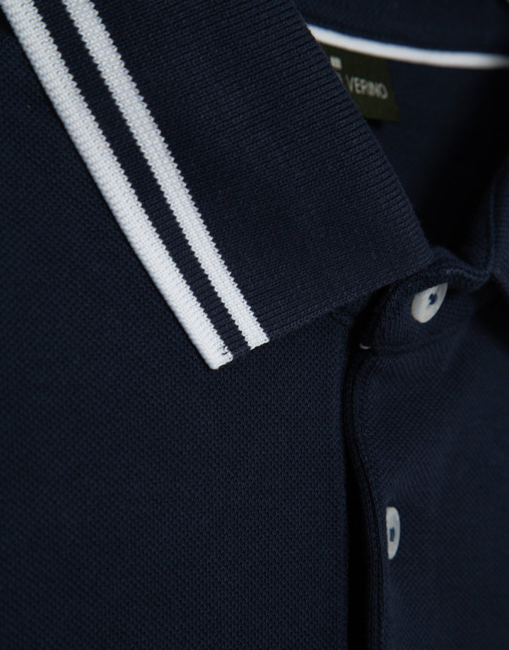 Polo Shirts | Short sleeve navy piqué polo shirt by Spanish designer Roberto Verino