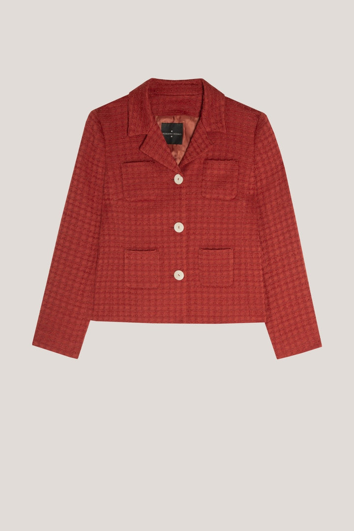 Knitwear | Short square tile - colored jacket by Spanish designer Roberto Verino
