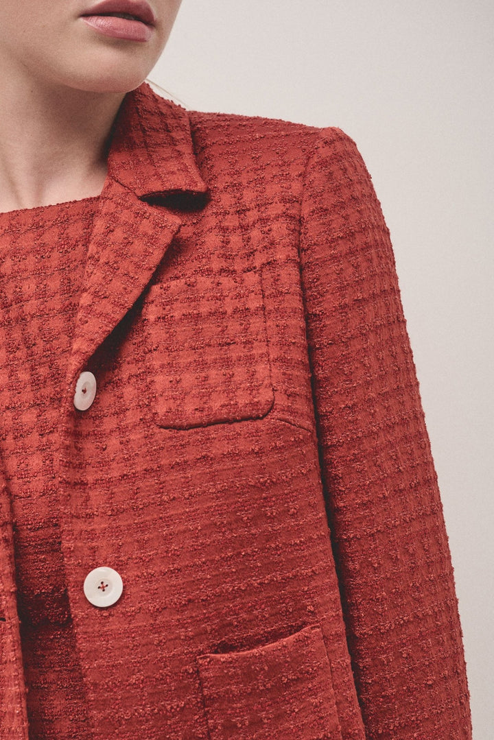 Knitwear | Short square tile - colored jacket by Spanish designer Roberto Verino