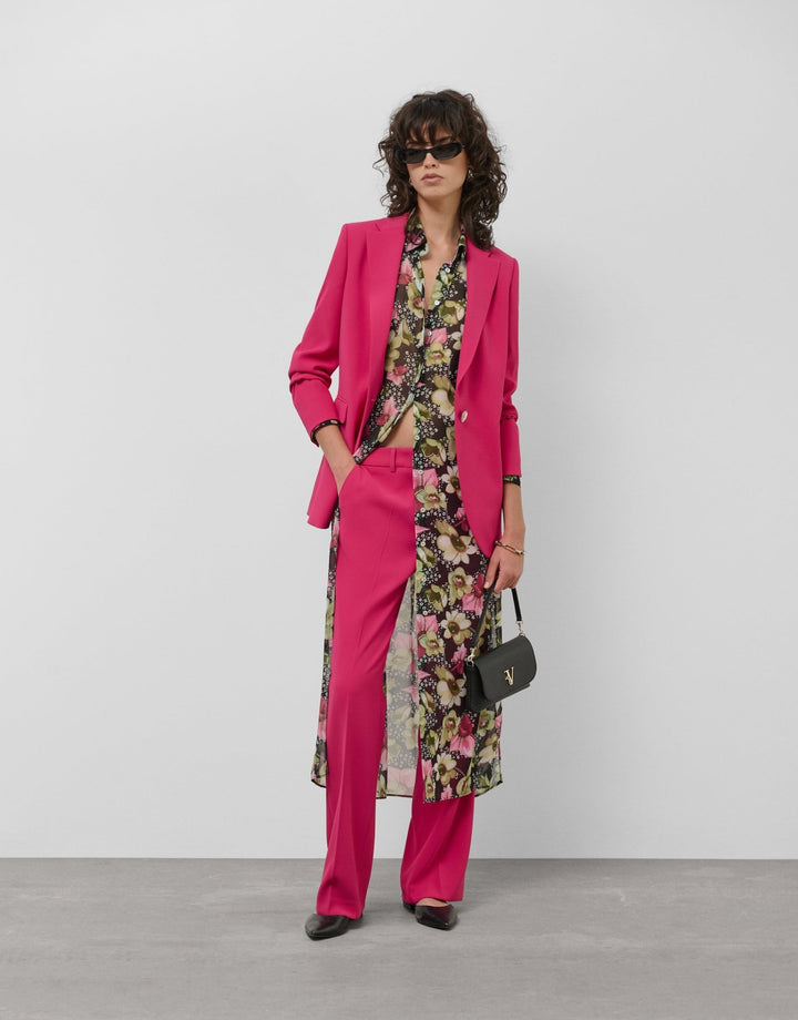 Pants | Straight raspberry crepe trousers by Spanish designer Roberto Verino