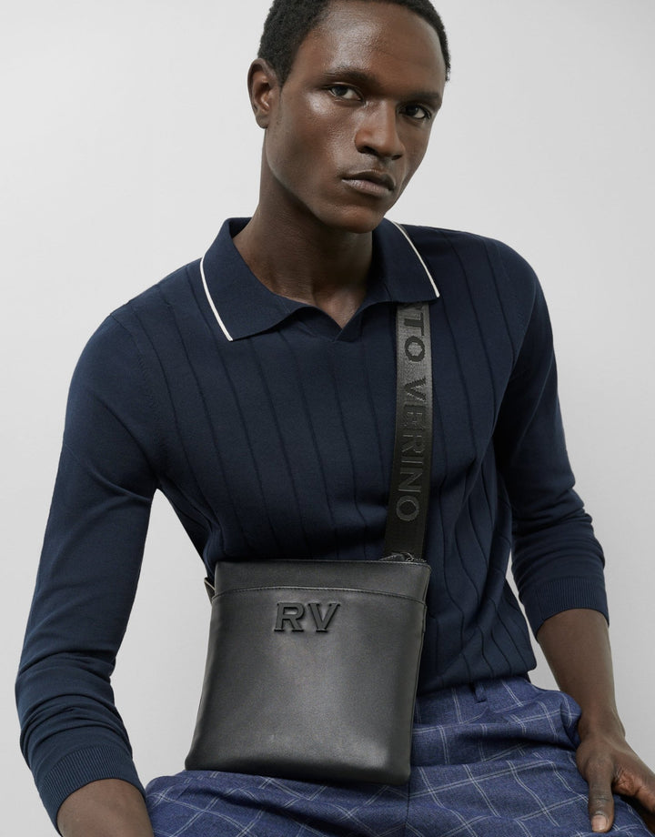 General | Structured navy knitted polo by Spanish designer Roberto Verino