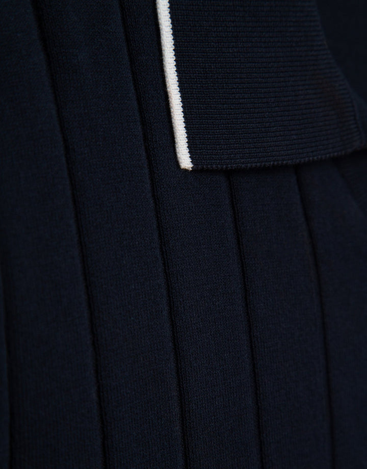 General | Structured navy knitted polo by Spanish designer Roberto Verino