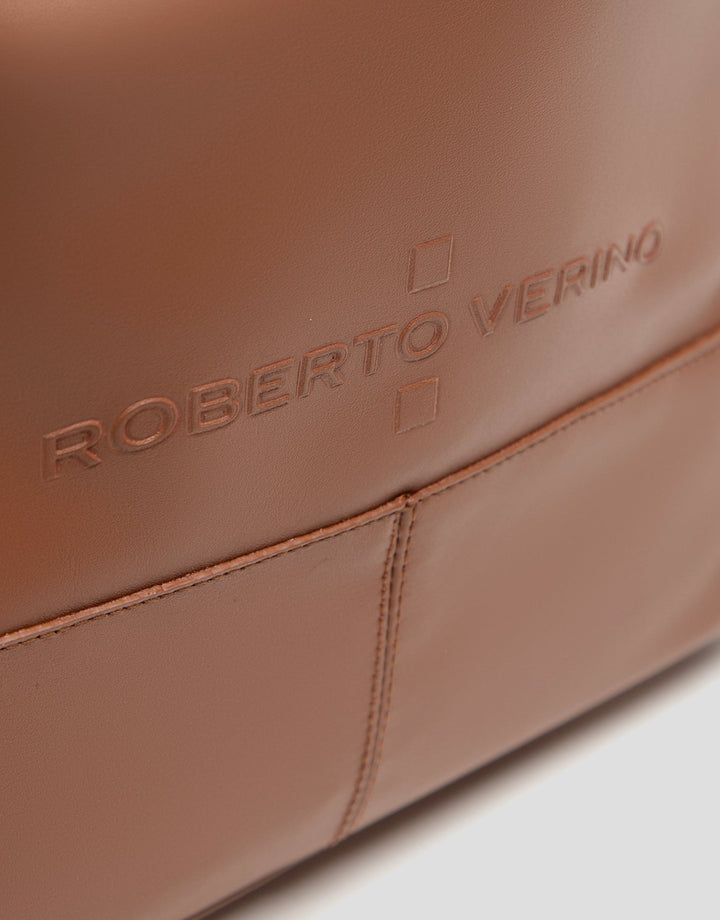 Handbags | Tan leather Megan Midi shopping bag by Spanish designer Roberto Verino