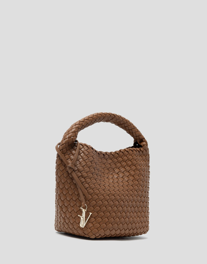Handbags | Tan Midi Paula Hobo handbag with braided leather by Spanish designer Roberto Verino
