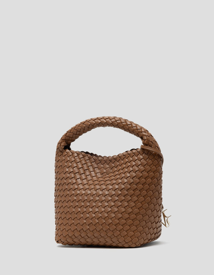 Handbags | Tan Midi Paula Hobo handbag with braided leather by Spanish designer Roberto Verino