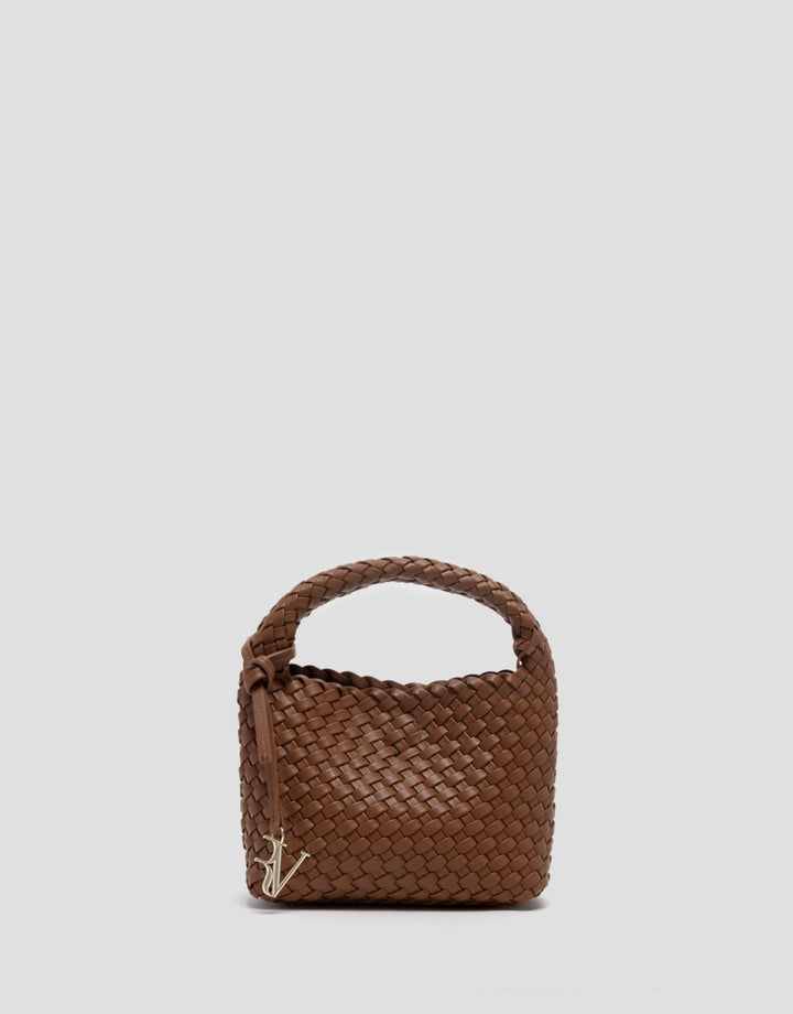 Handbags | Tan Paula Clutch bag with braided leather by Spanish designer Roberto Verino