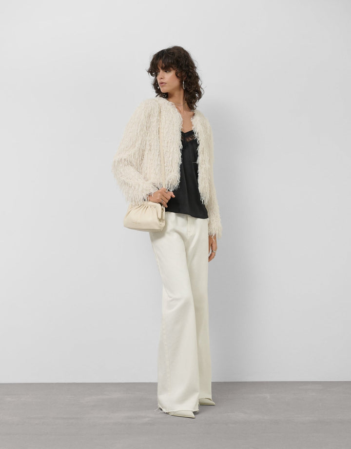 Jackets | White and silver fantasy fabric jacket by Spanish designer Roberto Verino