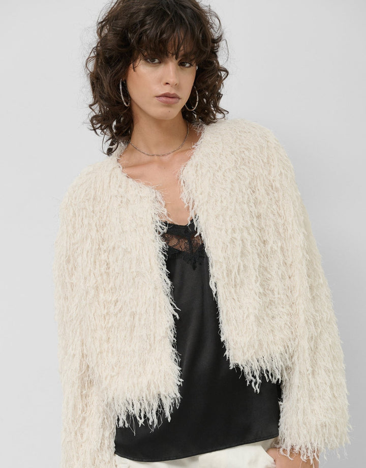 Jackets | White and silver fantasy fabric jacket by Spanish designer Roberto Verino