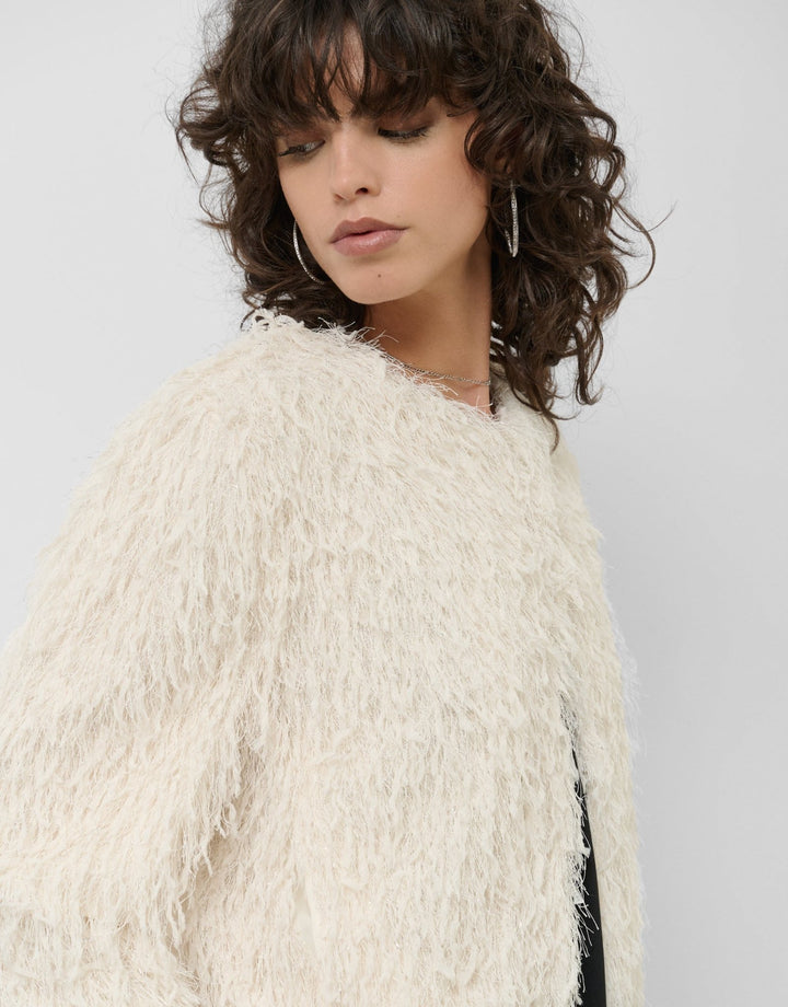 Jackets | White and silver fantasy fabric jacket by Spanish designer Roberto Verino