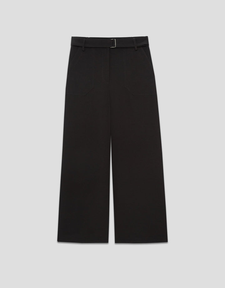 General | Wide black flowing twill pants with belt by Spanish designer Roberto Verino