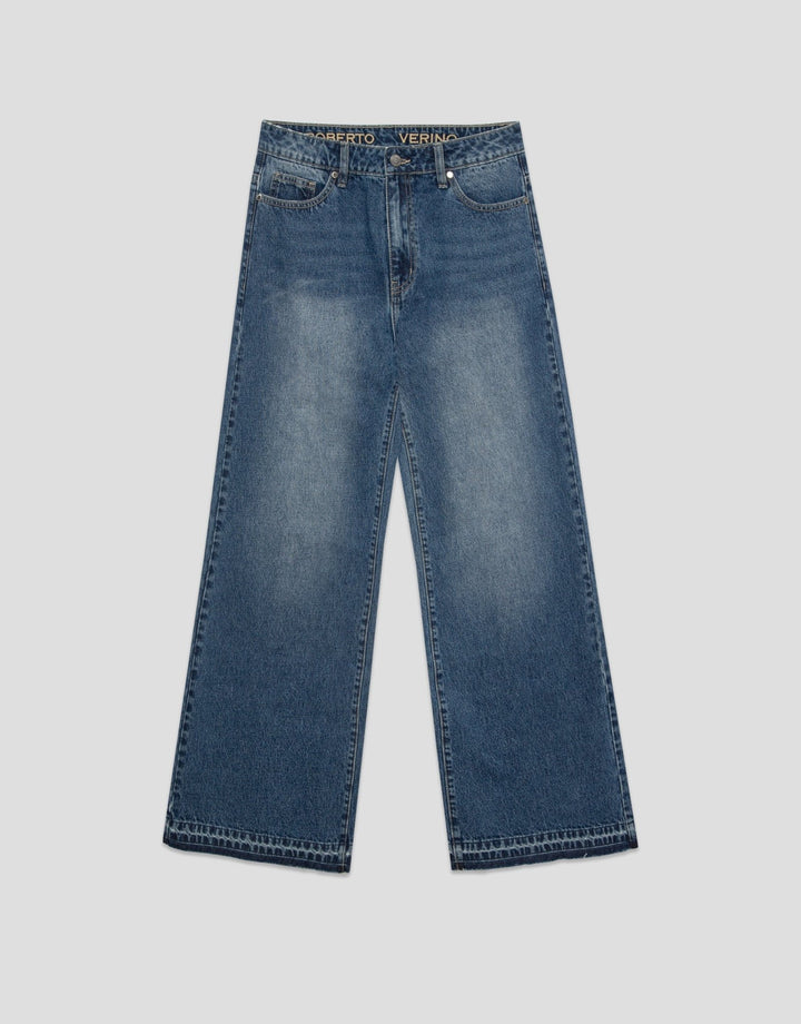 Pants | Wide leg blue jeans by Spanish designer Roberto Verino