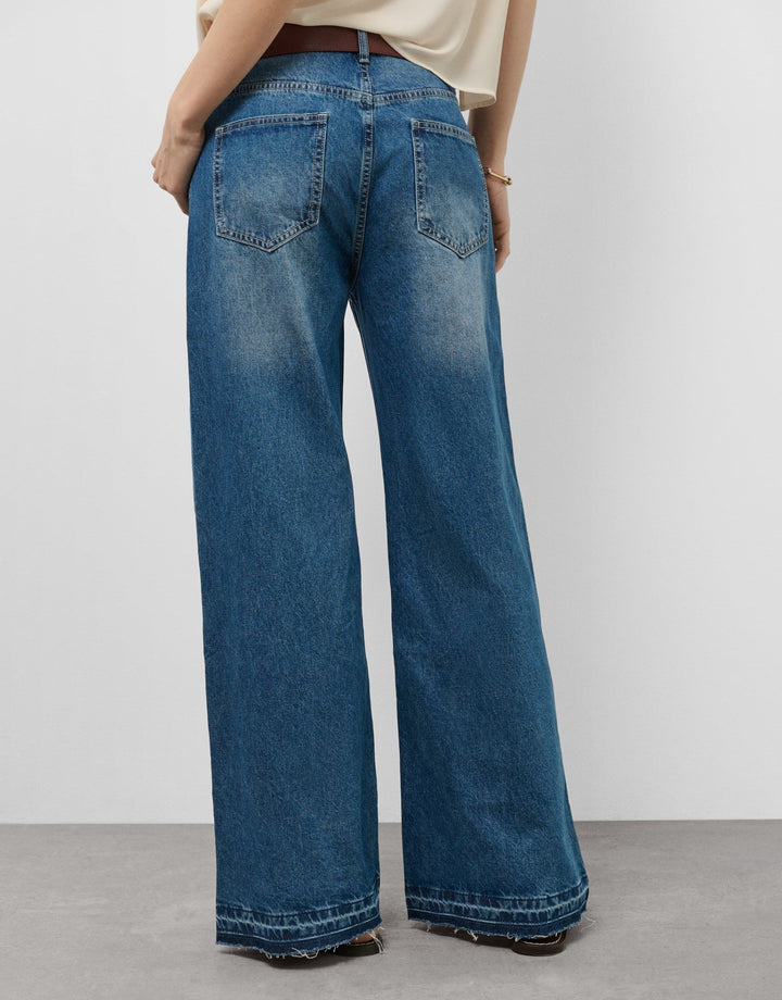 Pants | Wide leg blue jeans by Spanish designer Roberto Verino