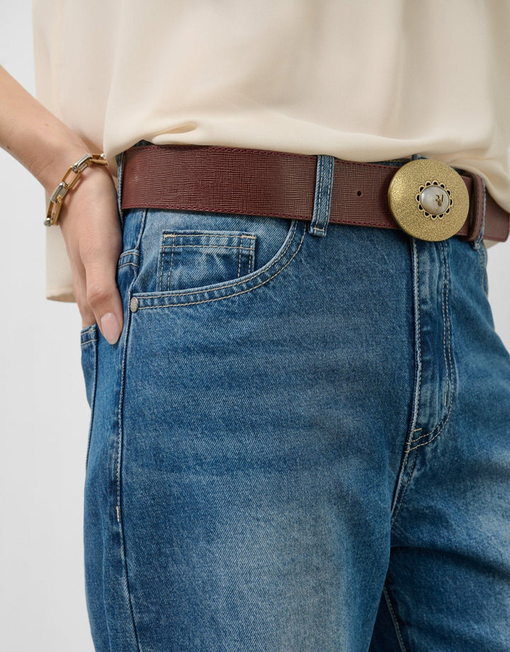Pants | Wide leg blue jeans by Spanish designer Roberto Verino